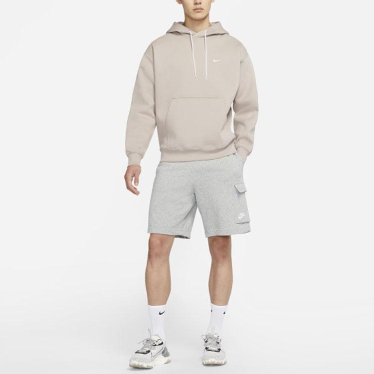 Nike Embroidered Logo Fleece Hoodie Men Tops Malt-Yellow DA0316-245