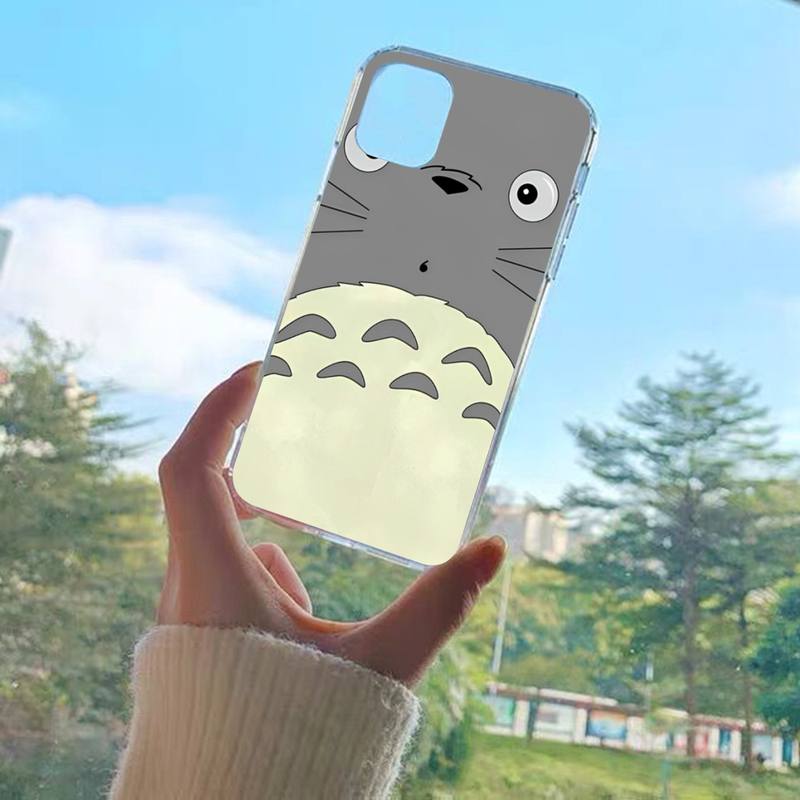YNDFCNB Custodia per Telefono Carina Totoro Per iPhone XR X XS Max 14 13 Pro Max 11 12 Mini 6 7 8 plus SE 2020 Cover con Stampa