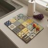 Retro Boheemse Patroon Diatomeeën Pad Waterabsorberende Pad Keuken Koffiezetapparaat Absorberende Afvoer Pad Servies Beker Droogmatten
