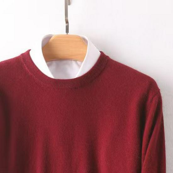 Men's Plus Size V-Neck Wool Sweater - 2023 Autumn/Winter Long Sleeve Knit Pullover