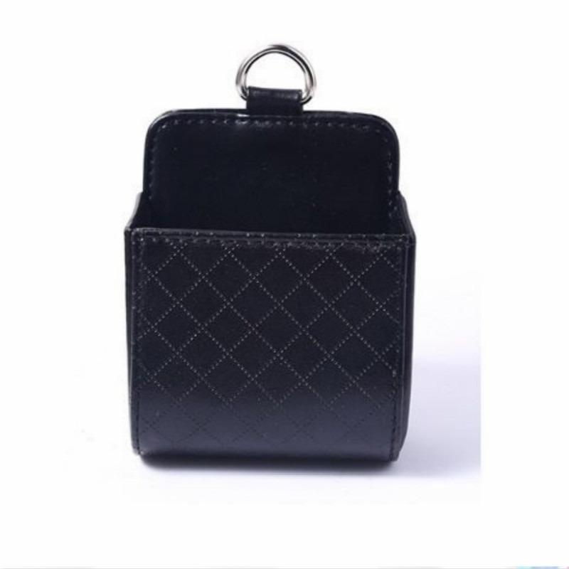 Car Storage Bag Air Vent Dashboard Tidy Hanging Leather Organizer Box Glasses Phone Holder Storage Organizer Car Accessories