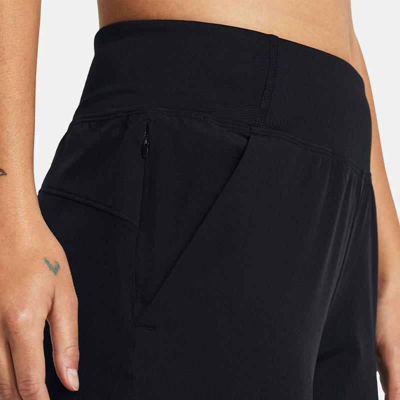 Under Armour Solid Color Elastic Waist Waterproof Breathable Casual Pants Women pants Black 1383557-001