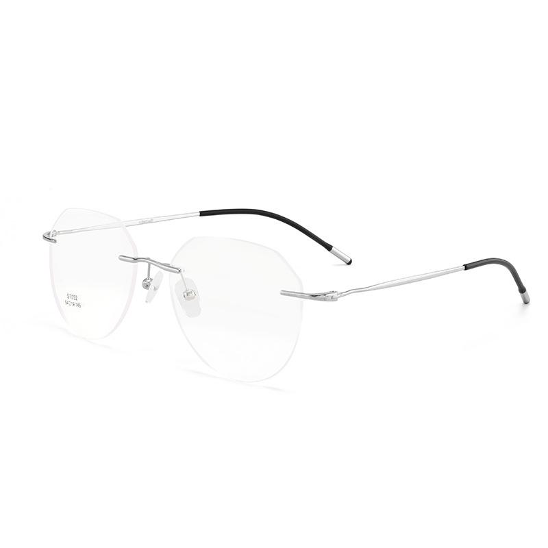 

Ultralight Titanium Alloy Rimless Men Glasses Frame Square Eyeglasses Myopia Prescription Frames For Women Optical Eye Glass серебряный