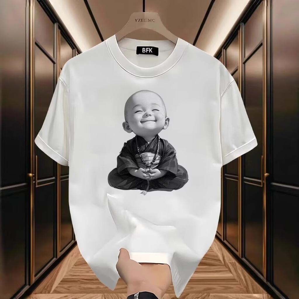Trendy Brand Short-Sleeved Pure Cotton Men'S Printed T-Shirt Trendy Men'S And Women'S Versatile Round Neck T-Shirt Men'S