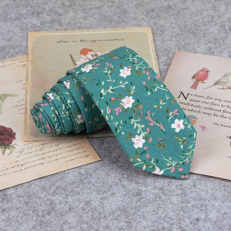 Floral Print Tie For Men Women Skinny Neck Tie For Wedding Casual Mens Neckties Classic Fish Duck Suits Slim Neck Ties Cravat