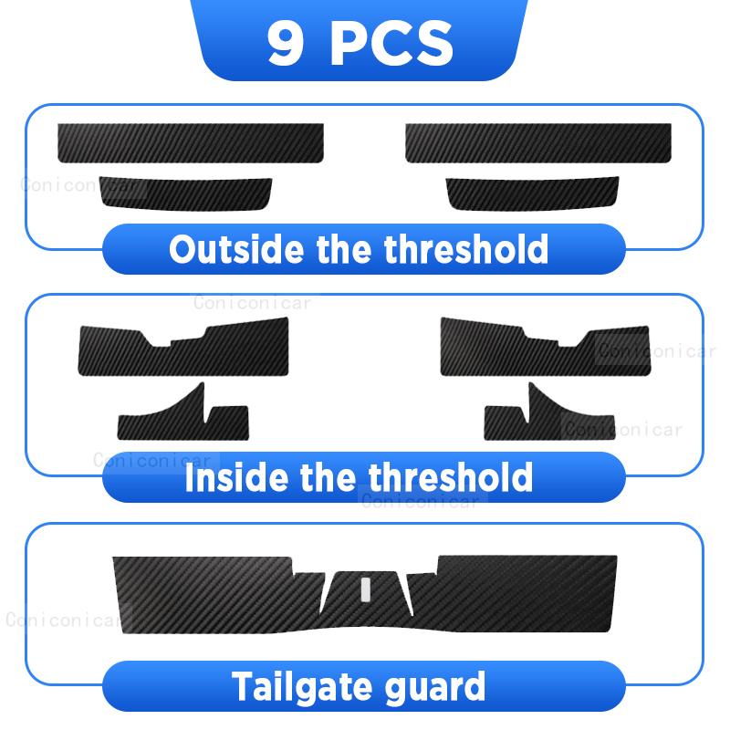 For Changan UNI-T UNI T Auto Tailgate Guard Door Sill Pedal Carbon Fibre Texture Accessories Leather PU Styling Car Sticker Trim