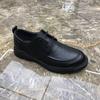 2025 New Genuine Leather Men's Black Business Casual Versatile Shoes with Breathable Soft Sole