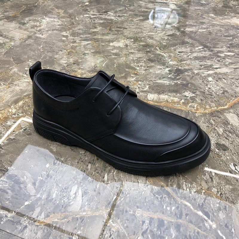 2025 New Genuine Leather Men's Black Business Casual Versatile Shoes with Breathable Soft Sole