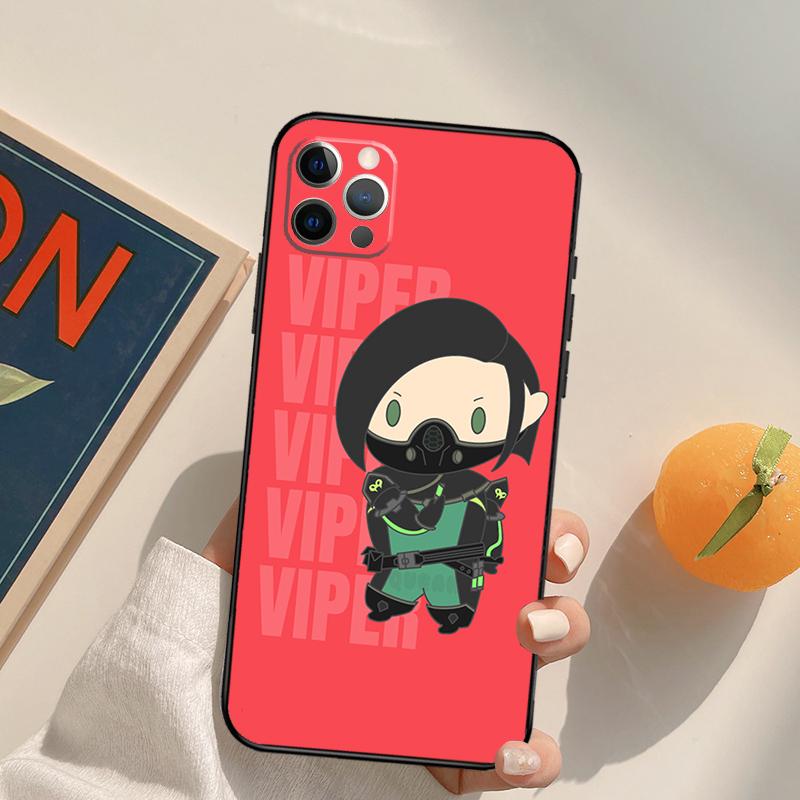 

Cute Cartoon Chibi Valorant Funda Case For iPhone 16 Pro Max 15 14 11 12 13 Pro Max Mini XR 16e 16 15 Plus Phone Cover iPhone 16 Pro
