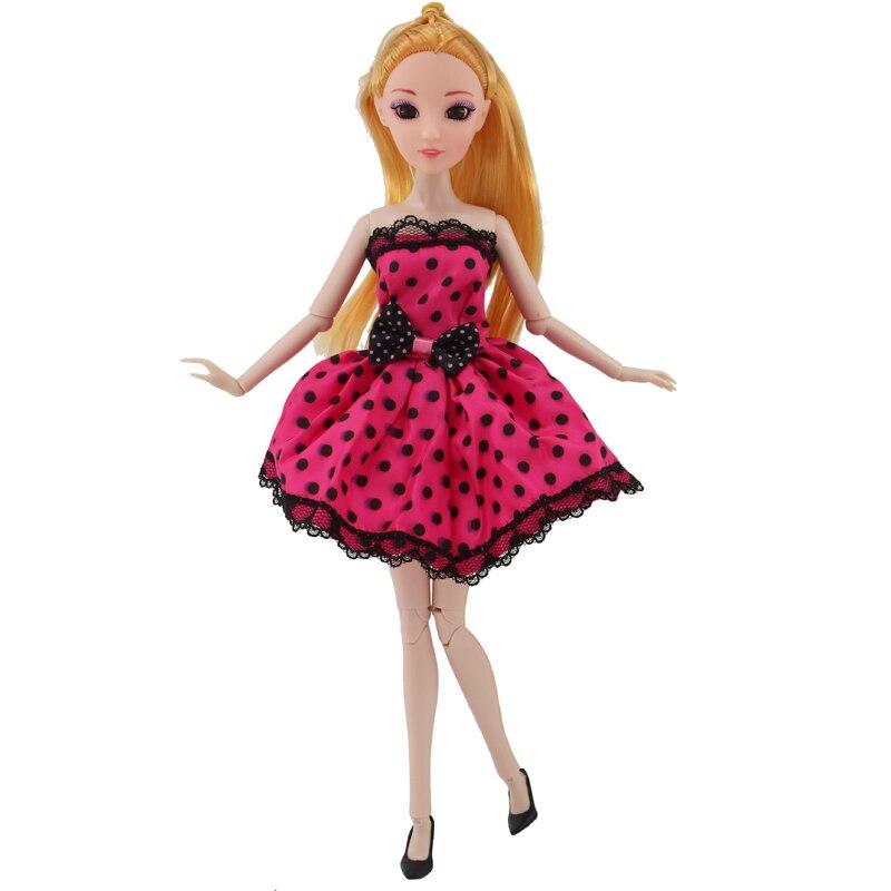 

Черная юбка с точками, одежда для куклы Барби, кружевные платья с открытыми плечами для 1/6 куклы BJD, одежда для кукольного домика, аксессуары для детской игрушки красный