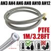 1M 3.28FT 3AN 4AN 6AN 8AN 10AN 12AN PTFE Fuel Oil Line Cooler Pipe Stainless Steel Brake Hose Temperature Pressure Resistance