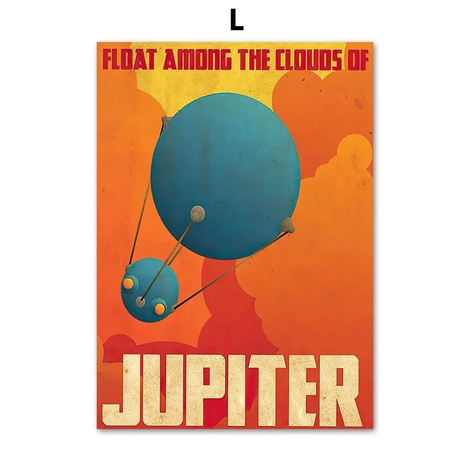 Mid Century Space Travel Vintage SciFi Wall Art Canvas Painting  Nordic Posters and Prints for Living Room Decor Modern Home Wal