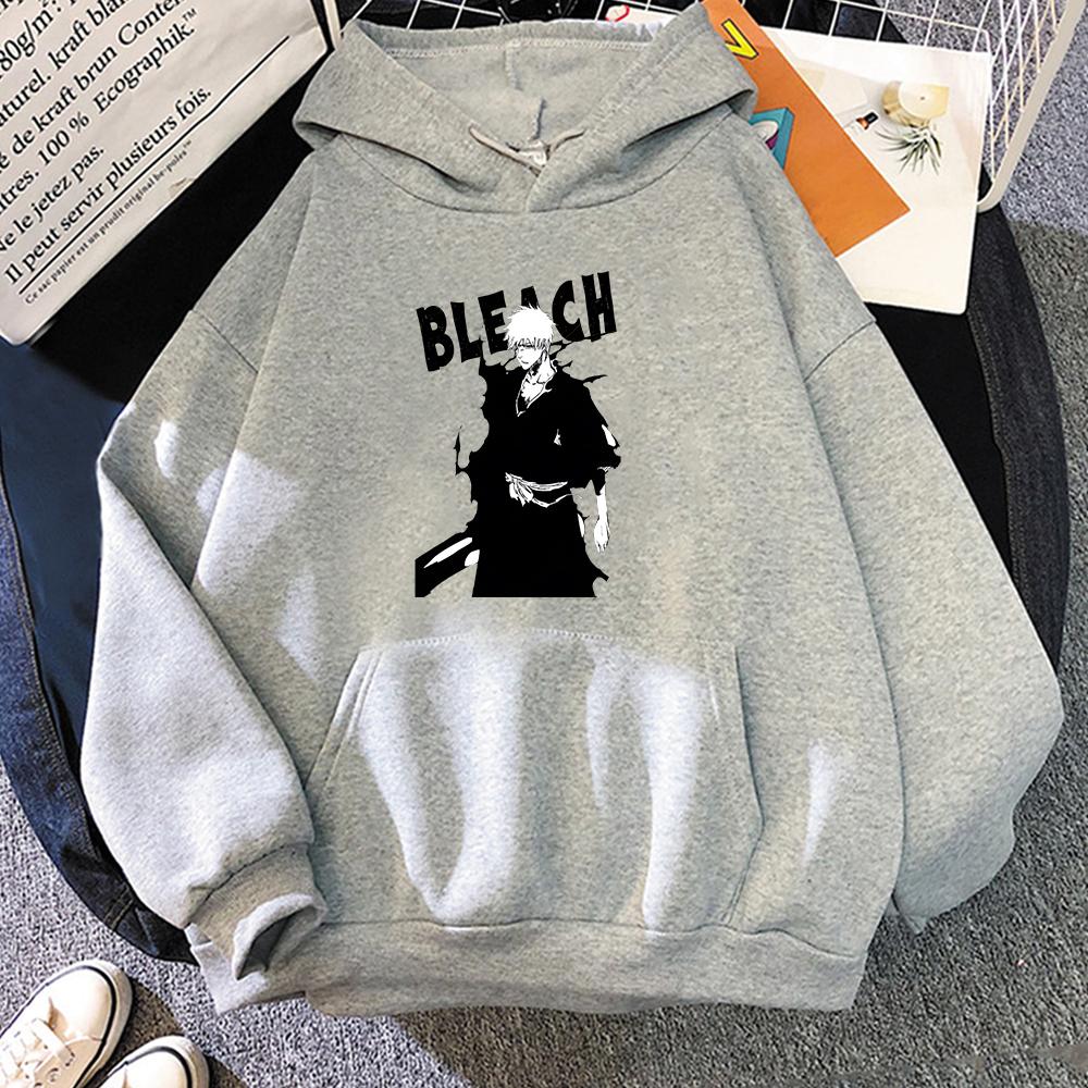 

Anime Bleach Kurosaki Ichigo Printing Hooded Men Women Hoodies Long Sleeve Sweatshirt Harajuku Streetwear Unisex Pullover