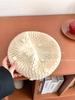 Rose hollow knitted beret women's thin face small painter hat versatile big head circumference hat tide