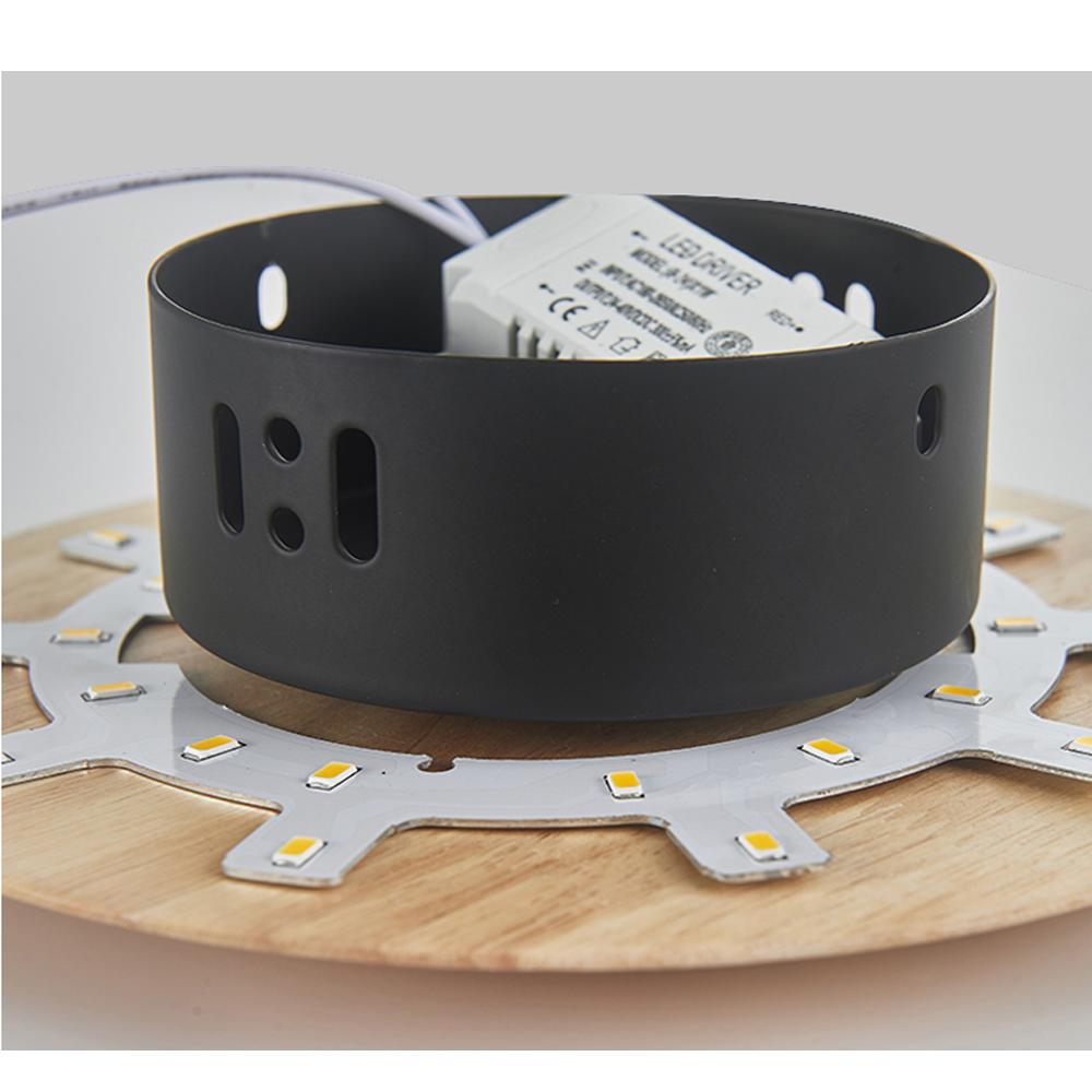 Simple style wooden craft LED wall lamp round oval shape with light source wall-mounted indoor lighting simple style Simplicity