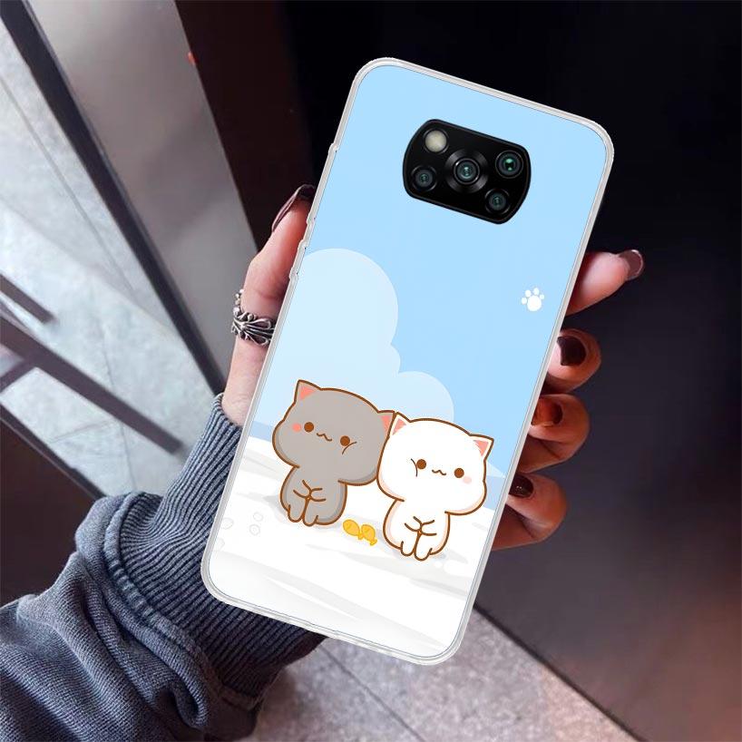 

Cute Peach Goma Cat Phone Case For Xiaomi Poco X7 X6 X5 Pro F7 Ultra Redmi 15C 15 13 13C 12 12C 10 10A 10C 9 9A 9C 9T Shell Poco Redmi 10