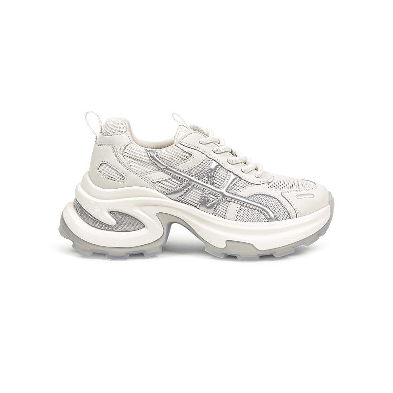 

7,5 см корейская версия ретро толстая подошва увеличивающие рост папины кроссовки женские 2025 новые летние дышащие спортивные и повседневные туфли 34