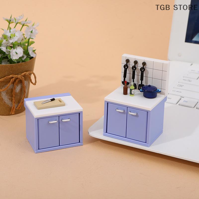 1 Set Dollhouse Simulation Mini Kitchen Utensils Gas Stove Model Scene Decoration Dolls House Miniature Kitchen Accessories