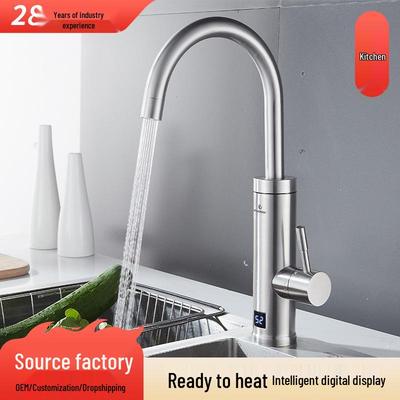 Instant Hot Water Faucet with Fast Heating & Digital Display, 304 Stainless Steel Electric Design