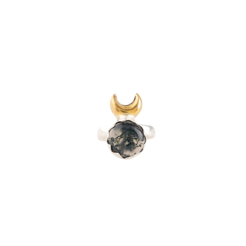 Moss Agate Gemstone 925 Sterling Silver Jewelry May Birthstone Handcrafted Ring RR-58-37