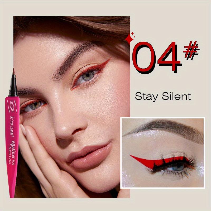 8-farger Ultra-fin Refill Brush Matte Hurtigtørkende Ikke lett å smøre ut Farge Eyeliner