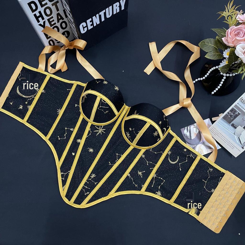 Святковий вишитий корсет на кісточках для схуднення - Дизайн для формування тіла та підтримки грудей