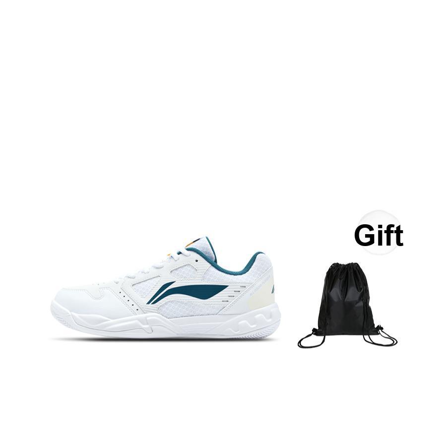 New LiNing Feather Durable Breathable Coverage Low Top Badminton Shoes Unisex White Green AYTT023-6