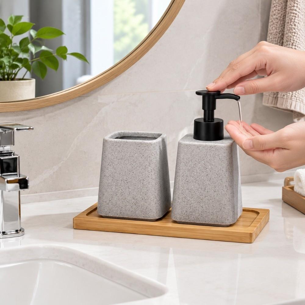 Ceramic Lotion Pump Bottle Press Pump Design Shampoo Bottle Dispenser Bathroom