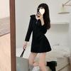 Plus Size Women's Hooded Sweater Dress for Autumn/Winter - Medium to Long Length, Loose Fit, Slim Bottoming Style
