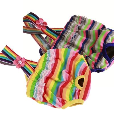 1pc Pet Carrier gestreifte physiologische Hose Hund Unterwäsche Anti-Belästigung Menstruationshose