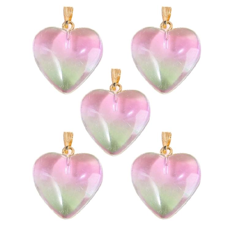 5xBackpack Keychain Peach Heart Charm with Hole DIY Jewelry Making Craft Women