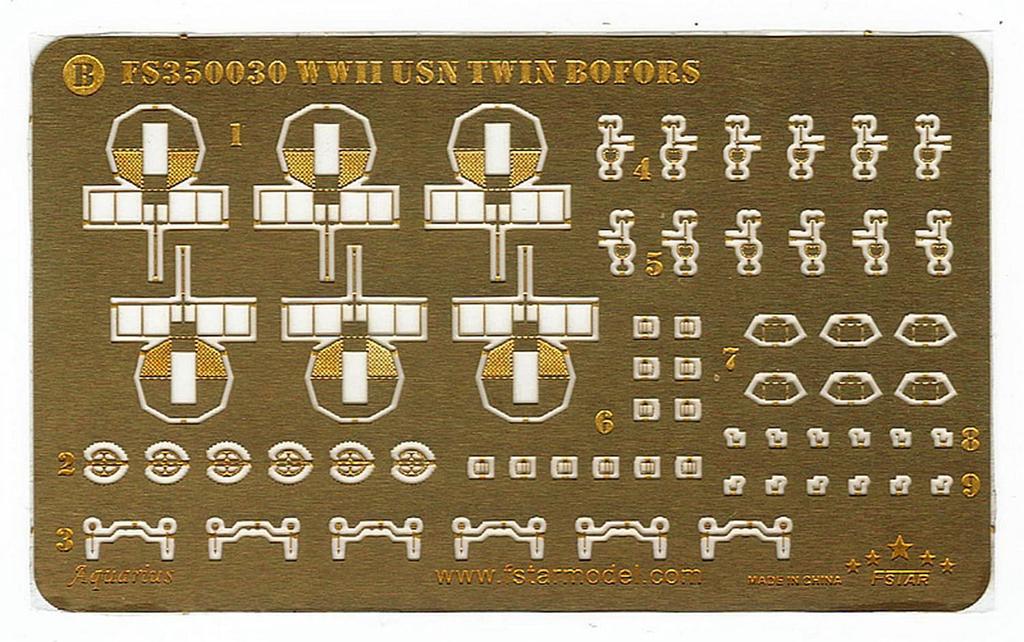 Five Star Models WWII American Bofors Twin Gun Set of Plastic Model Parts FSM350030 1/350 Anti-Aircraft 4, (Ships)