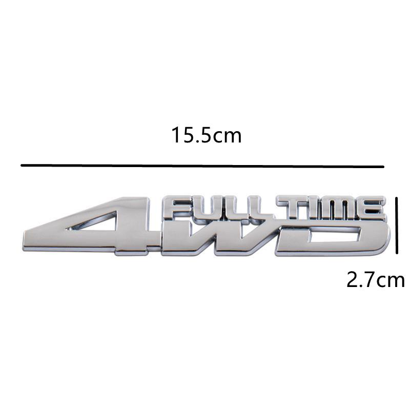 3D Metal Car Badge Fender Trunk Full Time 4WD Logo Sticker Emblem For Jeep Compass Grand Cherokee Honda Kia Toyota Accessories uy1