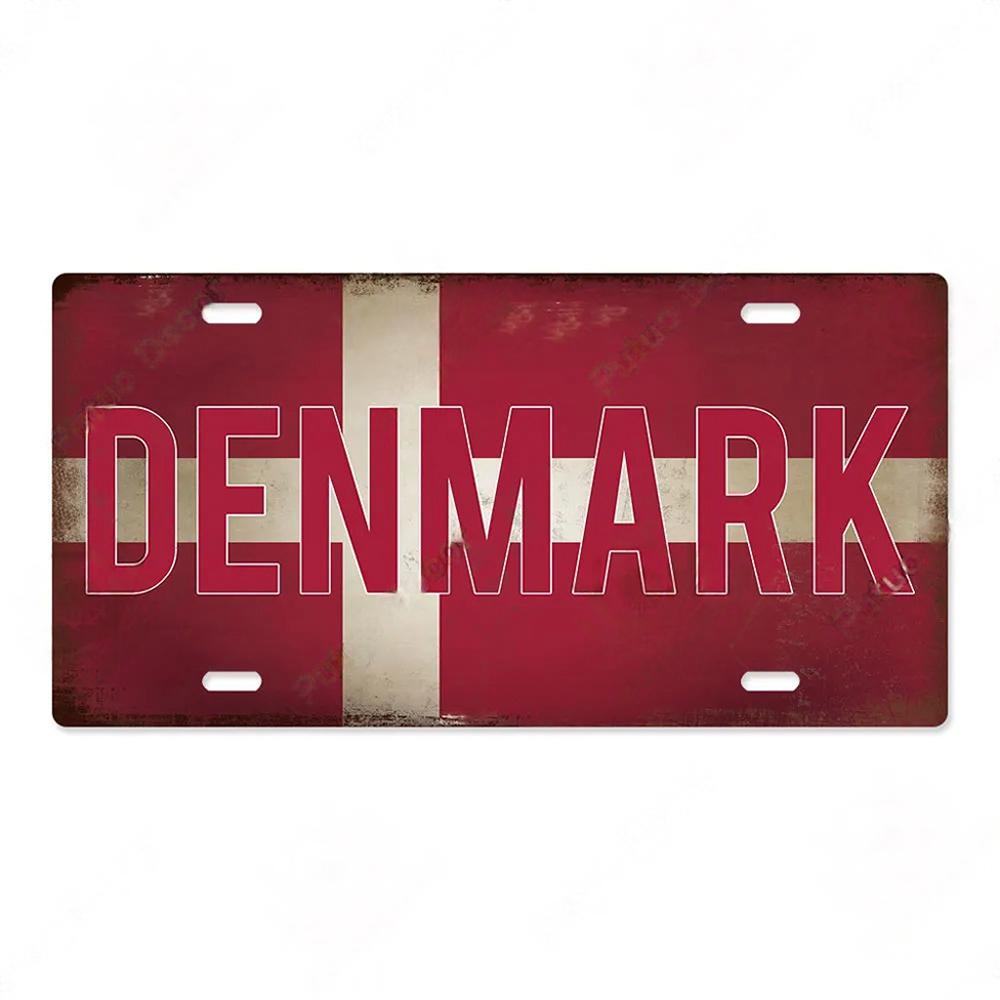 FJ Country National Flag Metal TinSigns Decor License Plate Plaque Metal Vintage Home Wall Decoration for Bar Pub Man Cave