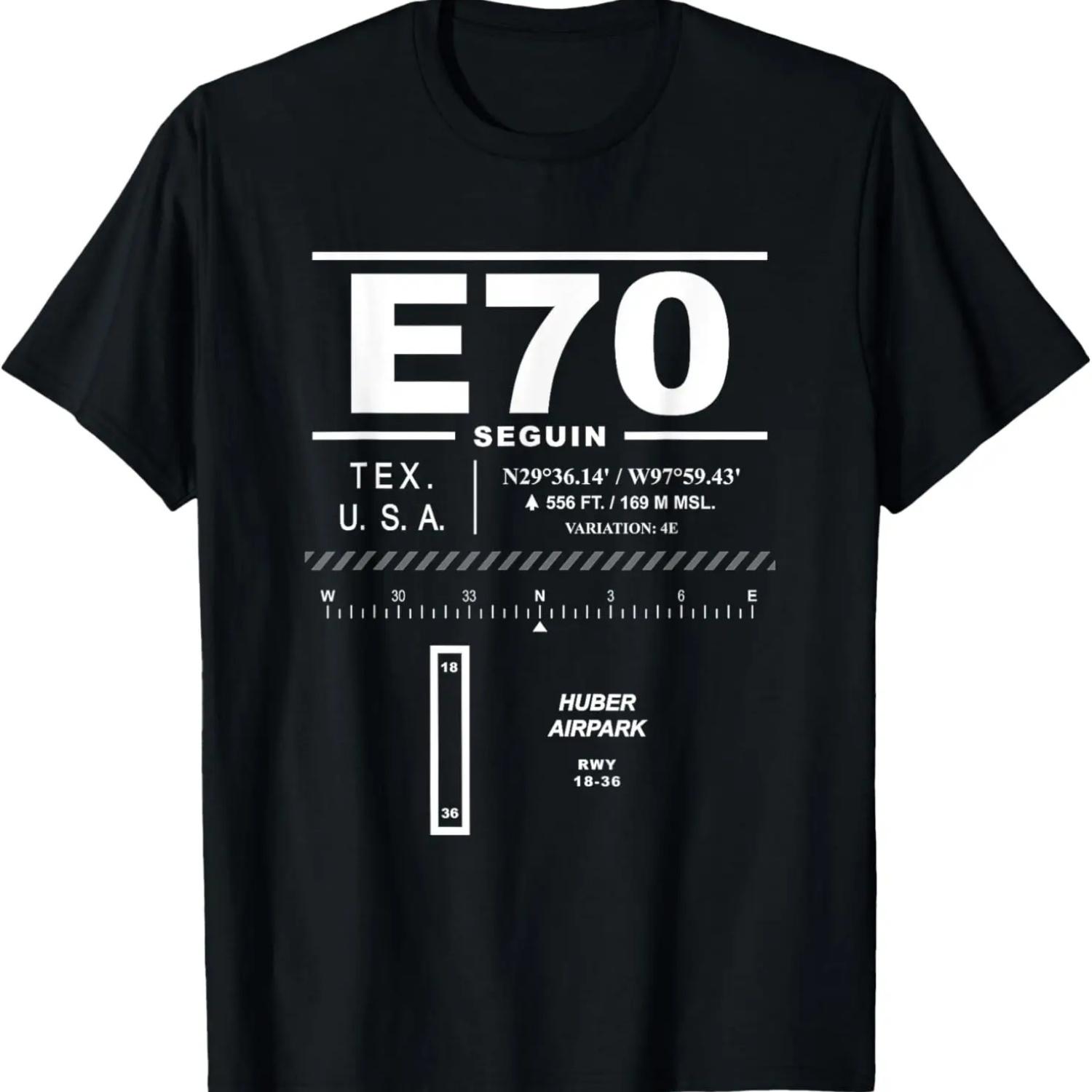 Huber Airpark Airport Seguin Texas E70 T-Shirt S чёрный
