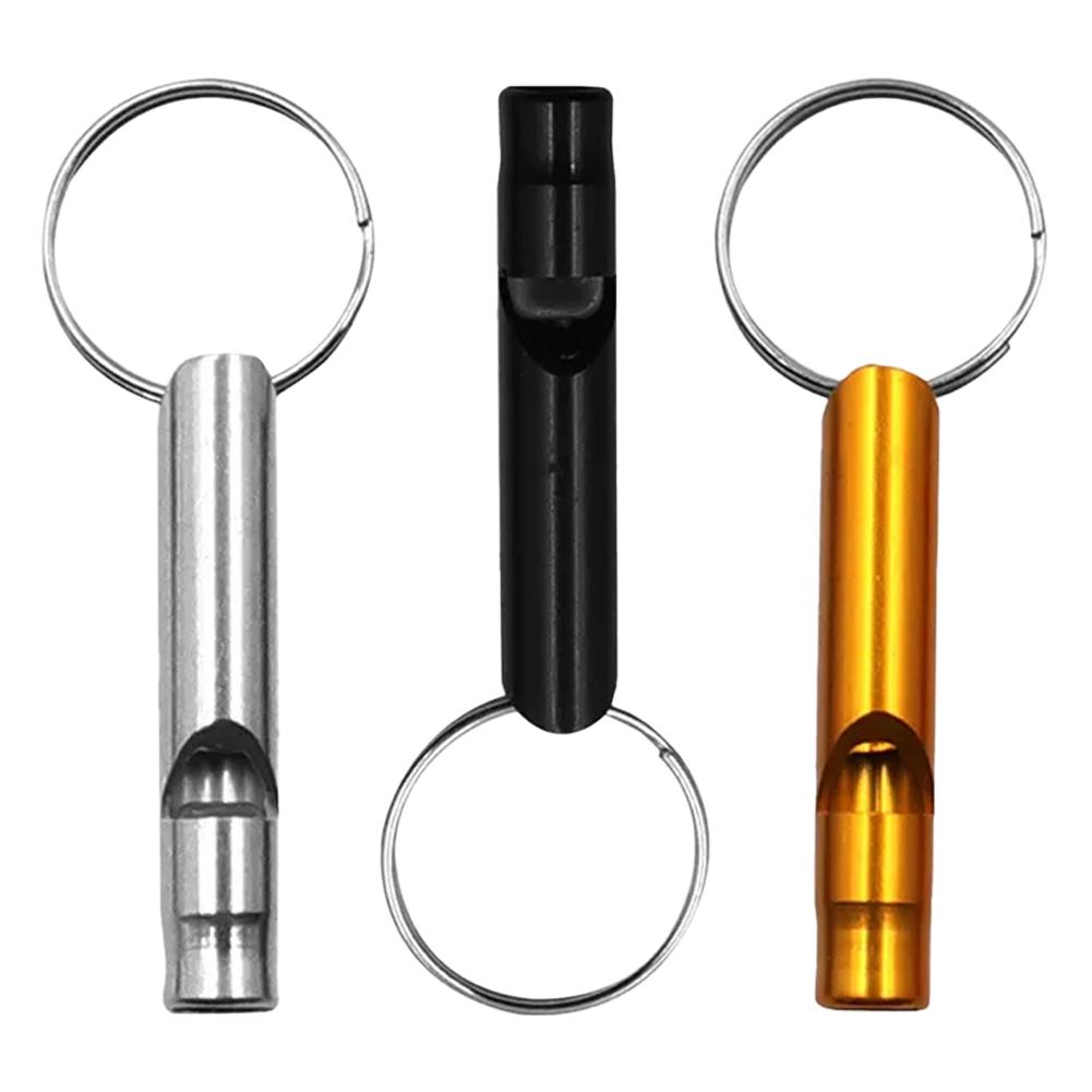 Metal Survival Whistle for Outdoor Aluminum Alloy Keychain Whistle Pendant Decibel Emergency Survival Whistle 1PCS