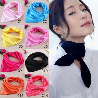 Sciarpa morbida da donna in seta, foulard da collo, foulard da collo quadrato solido