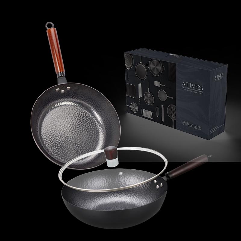 A-TIMES Forged Wok and Frying Pan Set