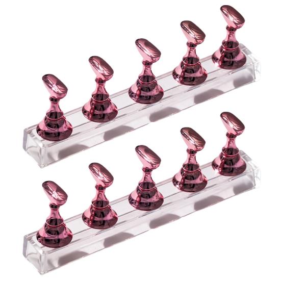 2 vnt akrilo nagų demonstravimo stovas „pasidaryk pats“ nagų krištolinių akmenų laikiklis, magnetinis praktikavimo stovas netikrų nagų galiukų manikiūro įrankis