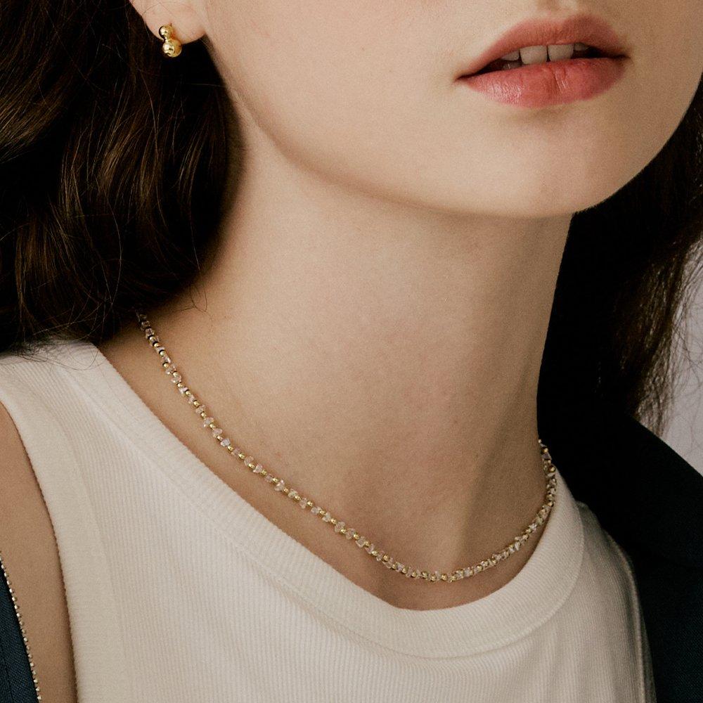[Vintage Hollywood] Crystal N Ball Necklace_Vh2435Ne003M
