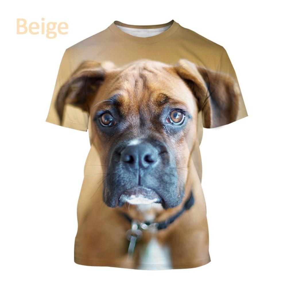 Hot-selling Men's Bulldog 3D T-shirt, Cute Animal Puppy T-shirt, Personalized Casual Printed Short-sleeve Top.