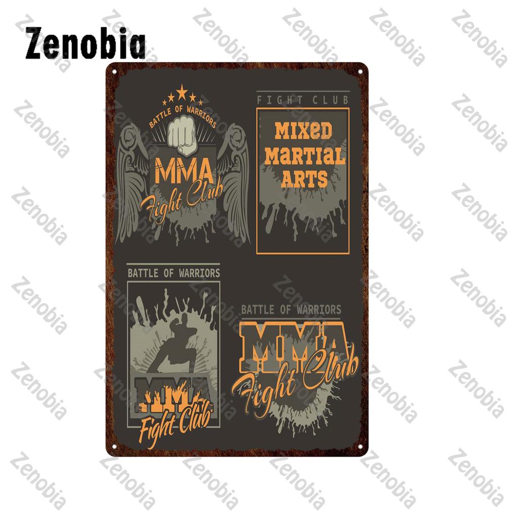 Metal Sign Mma Mixed Martial Arts Fight Club Metal Poster Tin Signs Vintage Plaque Decorative Plate Boxing Ring Club Gym Decor