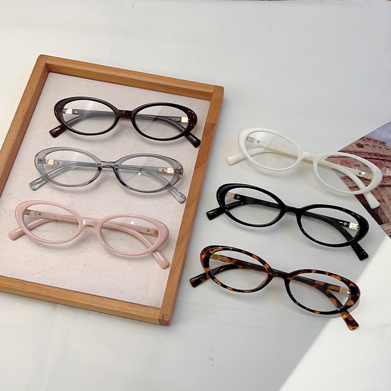 Oval Glasses Women New Vintage Korean Style Blue Light Blocking Optical Frames Trendy Simple Decorative Eyeglasses