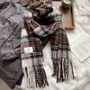Scarf women's high-end sense autumn and winter new imitation cashmere plaid college style tassel warm scarf shawl