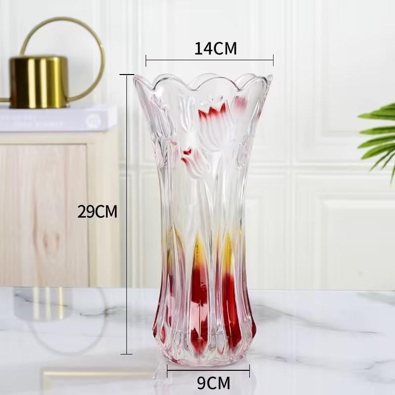 Luxuriöse, leicht transparente Glasvase für frische Blumenarrangements – Kreative hydroponische Heimdekoration