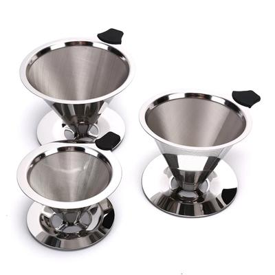 1 Stück Edelstahl Wiederverwendbarer Kaffeefilterhalter Pour Over Mesh Tee-Tropfer Tasse