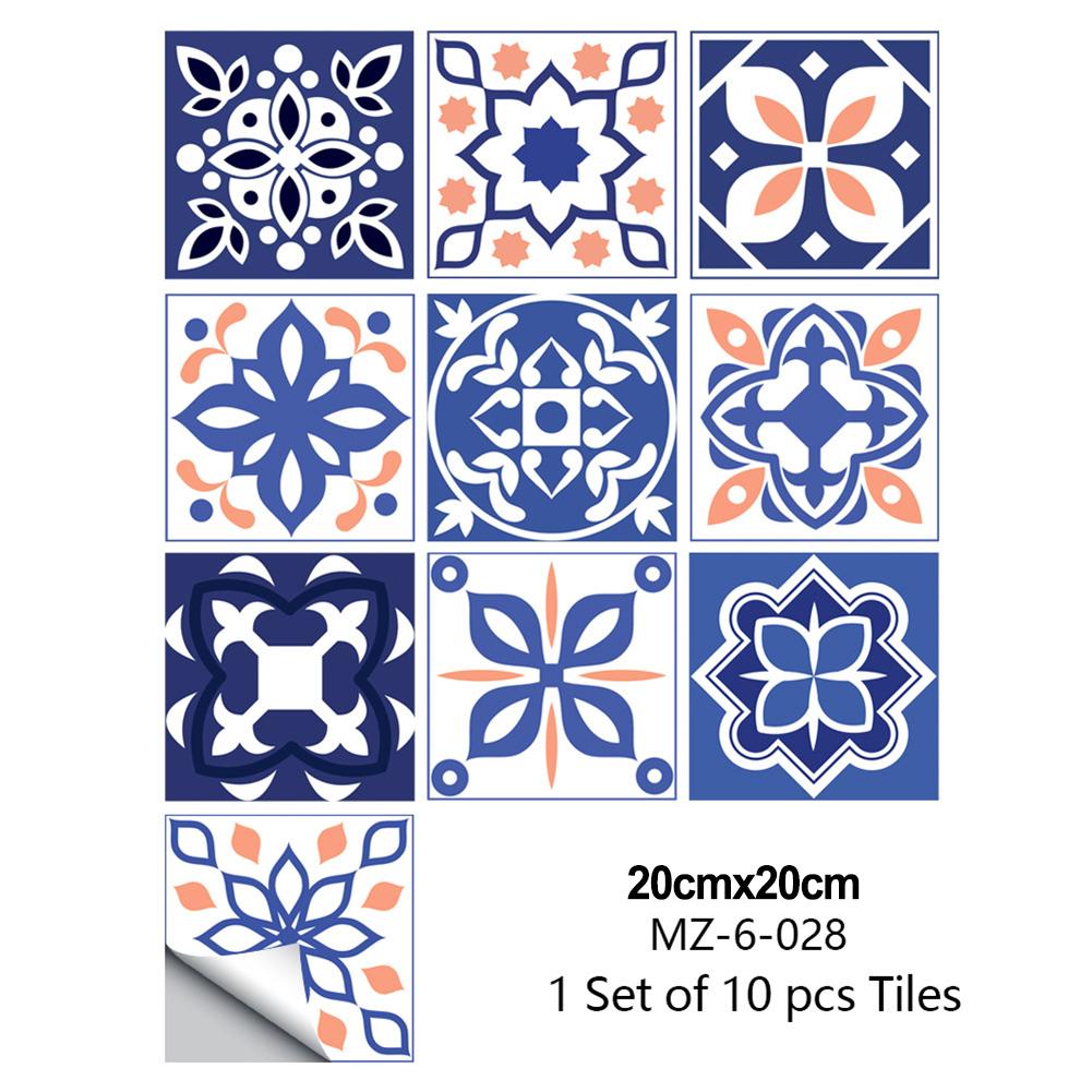 10PCS Mosaic Tile Stickers Stick Bathroom Kitchen Home Wall Floor Self-adhesive Waterproof Wallpapers For Home Bathroom Decor
