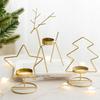 Distinctive Iron Christmas Tree Candle Holder | Star-Patterned, Navidad & Christmas Tabletop Decor
