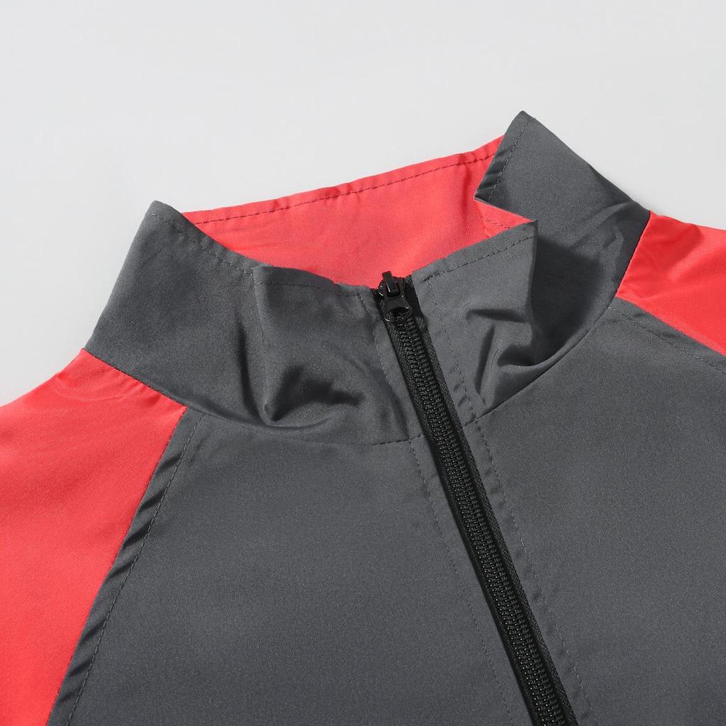 European and American Men's Stand-up Collar Jacket: Autumn/Winter Color Block Casual Coat