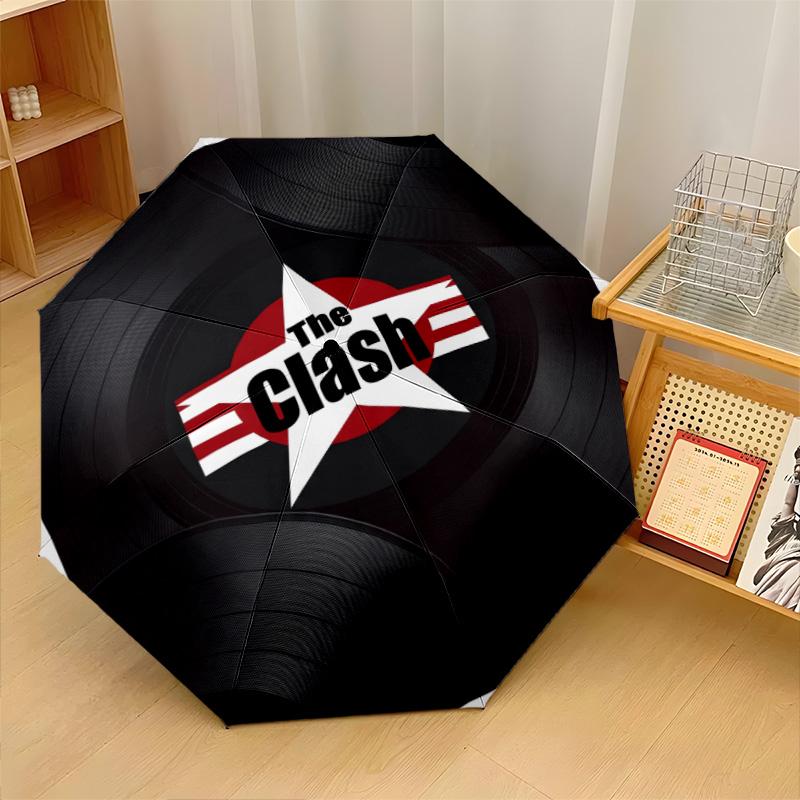 The Clash Print 8?Ribs Automatic Umbrella Wind Resistant Lightweight Folding Umbrella For Outdoor Travel